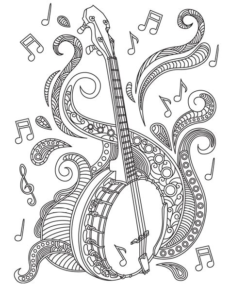 music coloring pages for adults|More.